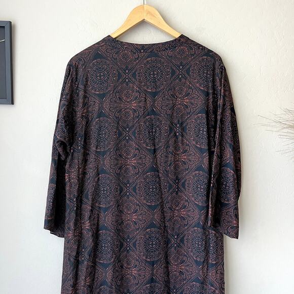 Natalie Martin Dress‎ Isobel Morrocan Tile Indigo Midi Dress Size S - Picture 7 of 8